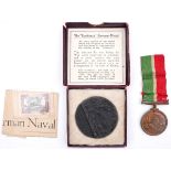 1915 (7 May) British propaganda medal to commemorate the sinking of RMS Lusitania, with a 1914-