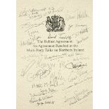 1998 (10 April) Good Friday Agreement facsimile signature sheet. Justine McCarthy of the Irish