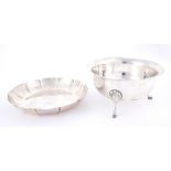 1966 Irish silver strawberry dish by William Egan, Cork and an Irish silver sugar bowl. A small,