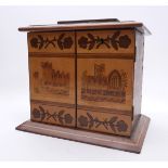 Victorian Killarney-ware curio cabinet. A 19th century Irish, Killarney-ware, inlaid, specimen-wood,