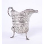 A George II Irish silver helmet-shaped cream jug, by John Moore, Dublin. (137g)