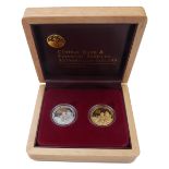 Central Bank Antarctic Explorers gold and silver proofs. In original box of issue, fleur de coin.