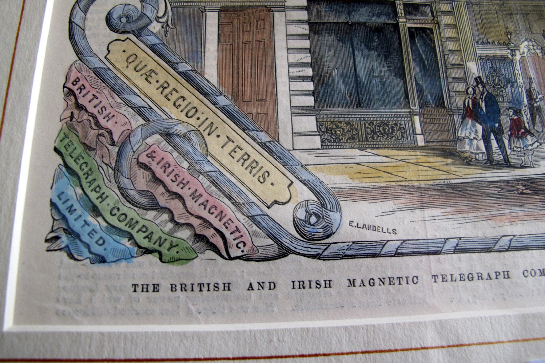 1856 British & Irish Magnetic Telegraph Company. A hand-coloured engraving of the Threadneedle - Image 3 of 4