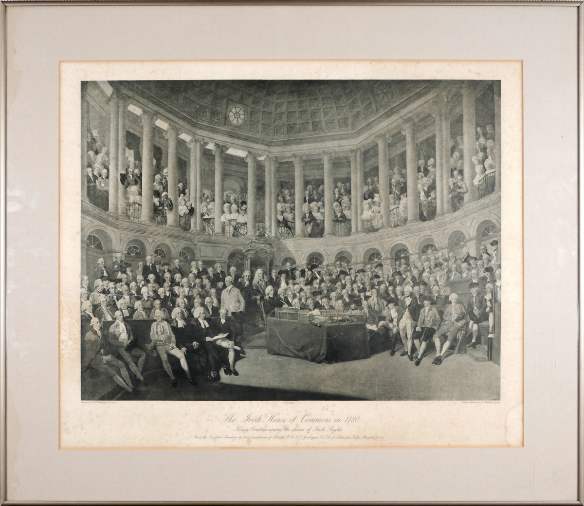 1780 Irish House of Commons - a print. Henry Grattan urging the claim of Irish Rights, after a - Image 2 of 2