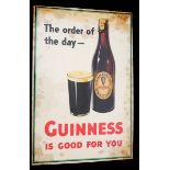 Circa 1950s 'The Order of the Day, Guinness is Good For You', point-of-sale sign. 1510 15 by