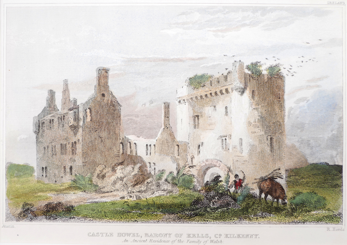 18th and 19th century views of Leinster and Ulster. Hand-coloured engravings of, Kilkenny Castle;