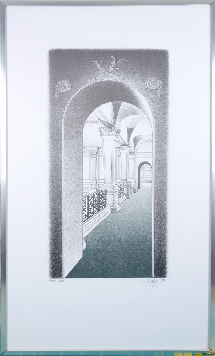 Interior of Castletown House (1987) by Robert Ballagh, Artist's proof. Lithograph, signed and - Image 2 of 2