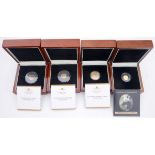 Small gold coins collection of four. Includes South Africa one tenth Krugerrand 2011, USA ten