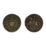 James II Gunmoney crown and halfcrowns. Crown 1690 weakly struck obverse, very fine, large halfcrown