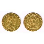 George III gold half guineas, 1786 and 1787. Slight scratch on face of 1786, both good extremely