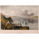 1830s Six Views of New York and its environs by WH Bartlett. Hand-coloured, steel engravings, New