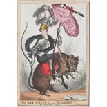 1830 (May 15) Sir Bob Binnett the new Baronet on his favourite charger. A hand-coloured engraving of
