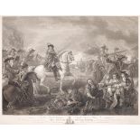 1690 Battle of the Boyne after the painting by Benjamin West. An engraving published in 1781,