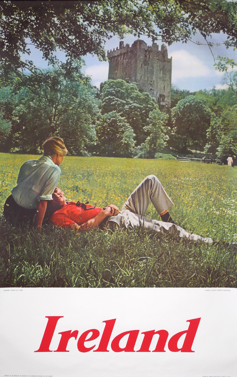 1960s Travel Poster Ireland, Blarney Castle. Colour lithograph."Ireland" promotional poster