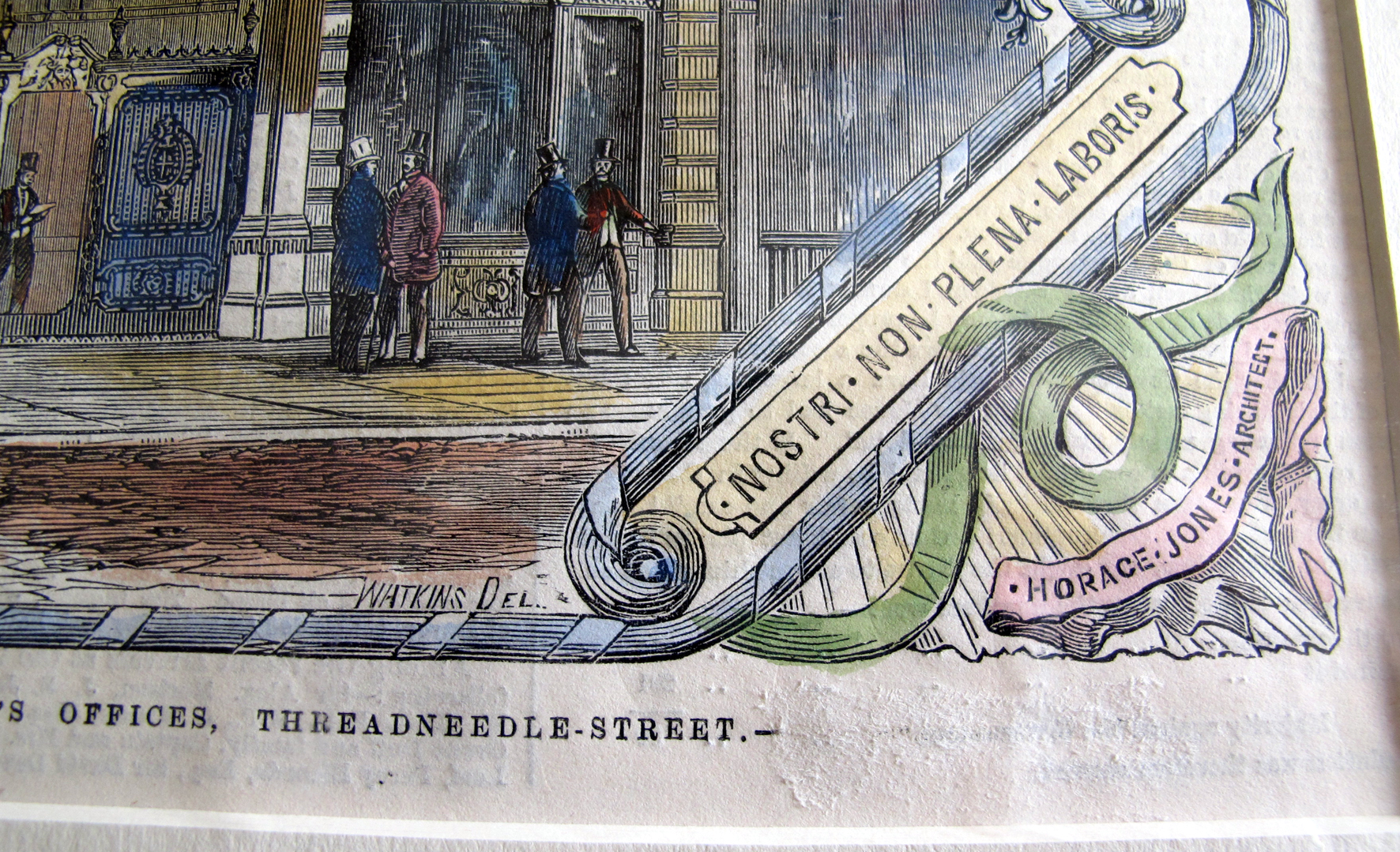 1856 British & Irish Magnetic Telegraph Company. A hand-coloured engraving of the Threadneedle - Image 2 of 4