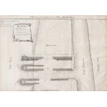1763. A Plan and Elivation of the Pier of Wicklow An engraving showing views of the pier under