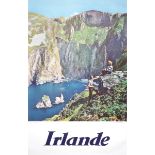 1960s Travel Poster Ireland, Slieve League, Co. Donegal. Colour lithograph."Ireland" promotional