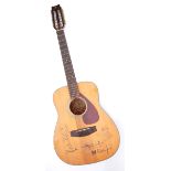 Rolling Stones guitarists, signed 12-string guitar A Yamaha FG-260, 12-string acoustic guitar,