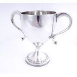 A George III Cork silver two-handled cup, by John Warner. The 's'-scroll handles on plain body and