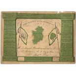 1843 Loyal National Repeal Association of Ireland, membership certificate. A two-colour (green and