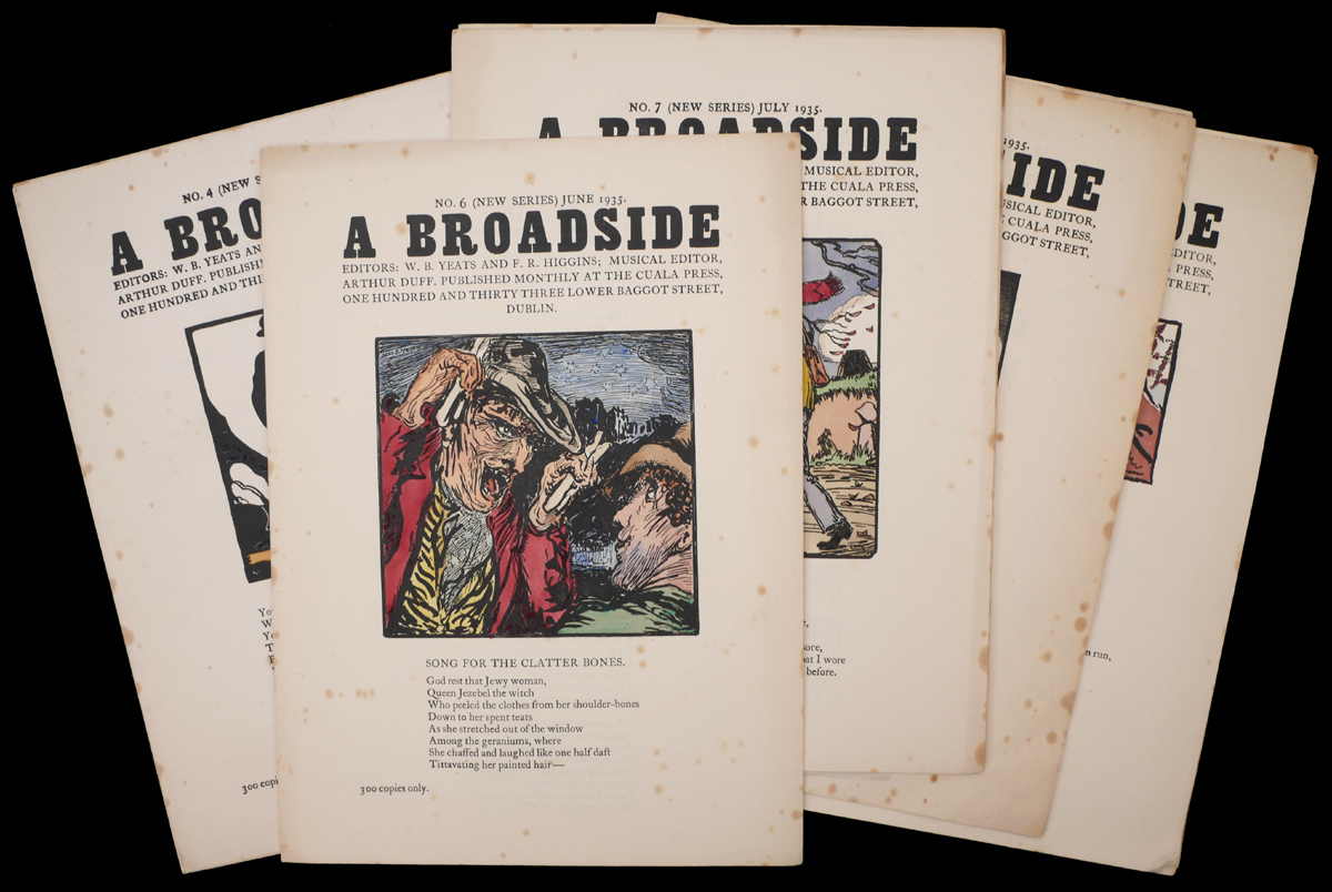 Yeats, Jack B, et al. Broadsides: A Collection of Old and New Songs, 1935. A run of nine consecutive