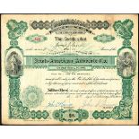 1903, Irish-American Advocate Company stock certificate. Certificate for one $5 share issued to