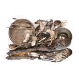 Silver-plated ware. A miscellaneous collection of silver-plated items including, a figure of a