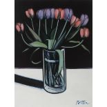 George Potter RHA (1941-2017) TULIPS acrylic on paper signed lower right 29.50 by 21.50in. (74.9