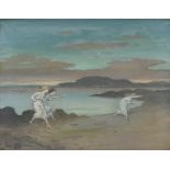 George Russell ("Æ") (1867-1935) FLIGHT oil on canvas inscribed with title and framing