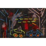 Anne Yeats (1919-2001) SICILIAN FAIRGROUND BY NIGHT (I) oil on canvas signed lower right 14 by 21in.