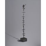 Rowan Gillespie (b.1953) LADDER OF LIFE, 1988 bronze on black marble base signed [Rowan] and dated