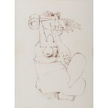 Colin Middleton MBE RHA RUA (1910-1983) WOMAN WITH BIRD I, 1972 ink signed in monogram and dated