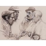 Seán Keating PPRHA HRA HRSA (1889-1977) FOUR MEN, IN DISCUSSION charcoal and chalk signed lower