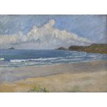 Estella Frances Solomons HRHA (1882-1968) CAPE CORNWALL oil on board inscribed on reverse; also with