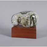 Patrick O'Sullivan (1940-2015) HORSE Connemara marble on wooden base; (unique), , 4.50 by 7.50 by