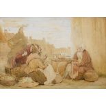 St George Hare RI ROI (1857-1933) GOSSIPS watercolour and gouache over pencil, signed lower left;