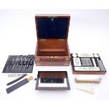 Victorian brass-bound mahogany gentleman's travelling box. The interior fitted with silver-plated