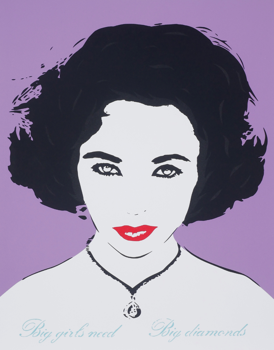 Bambi (British, c.1982) BIG GIRLS NEED BIG DIAMONDS (LIZ TAYLOR) screenprint; (edition of 50); (