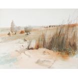 Tom Carr HRHA HRUA ARWS (1909-1999) LANDSCAPE IN ALCANIZ, 1970 watercolour, signed lower right; with