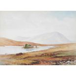 Howard Knee (1889-1971) LAKE SCENE WITH MOUNTAINS IN THE DISTANCE watercolour, signed lower left,