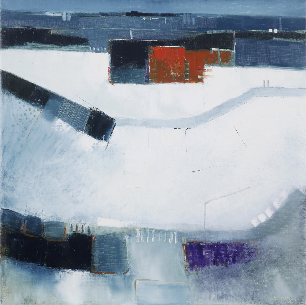 Michael Gemmell (b.1950) INDIGO HARBOUR, 2002 oil on linen, signed and dated lower right, 19.50 by