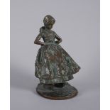 Ruth Anna Maria Milles (Swedish, 1873-1941 YOUNG DUTCH GIRL bronze, signed at base, 10 by 5 by 5.