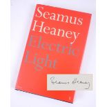 Heaney, Seamus. Electric Light, signed first edition. Faber and Faber, London, 2001. 8vo, dark