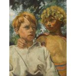 Nöel Adeney (née Gilford) (1878-1965) TWO CHILDREN oil on canvas, inscribed exhibition label on