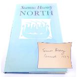 Heaney, Seamus. North. Signed first edition. 1975, London, Faber and Faber, first edition, 8vo, blue