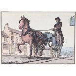 Jack Butler Yeats RHA (1871-1957) THE POST CAR hand-coloured Cuala Press print, signed in the