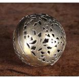 A Small Early 19th Century Spherical Brass Hand Warmer.