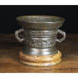 A 17th Century Bronze Mortar cast with maker's name HENRICK TER HORST FECIT, ANNO 1617.