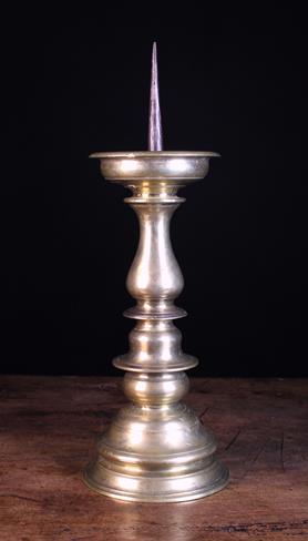 A Large 17th Century Bronze Pricket Candlestick, 20 in (51 cm) in height.