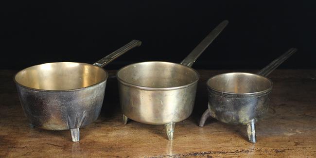 Three Antique Bronze Skillets.